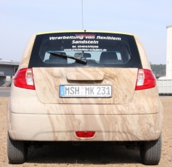 KFZ-Verkleidung mit flexiblen Sandstein von YTTERSTONE®