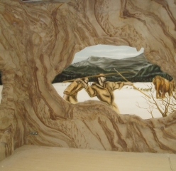 Flexibler Sandstein von YTTERSTONE® zur Verkleidung von Ausstellungsflächen